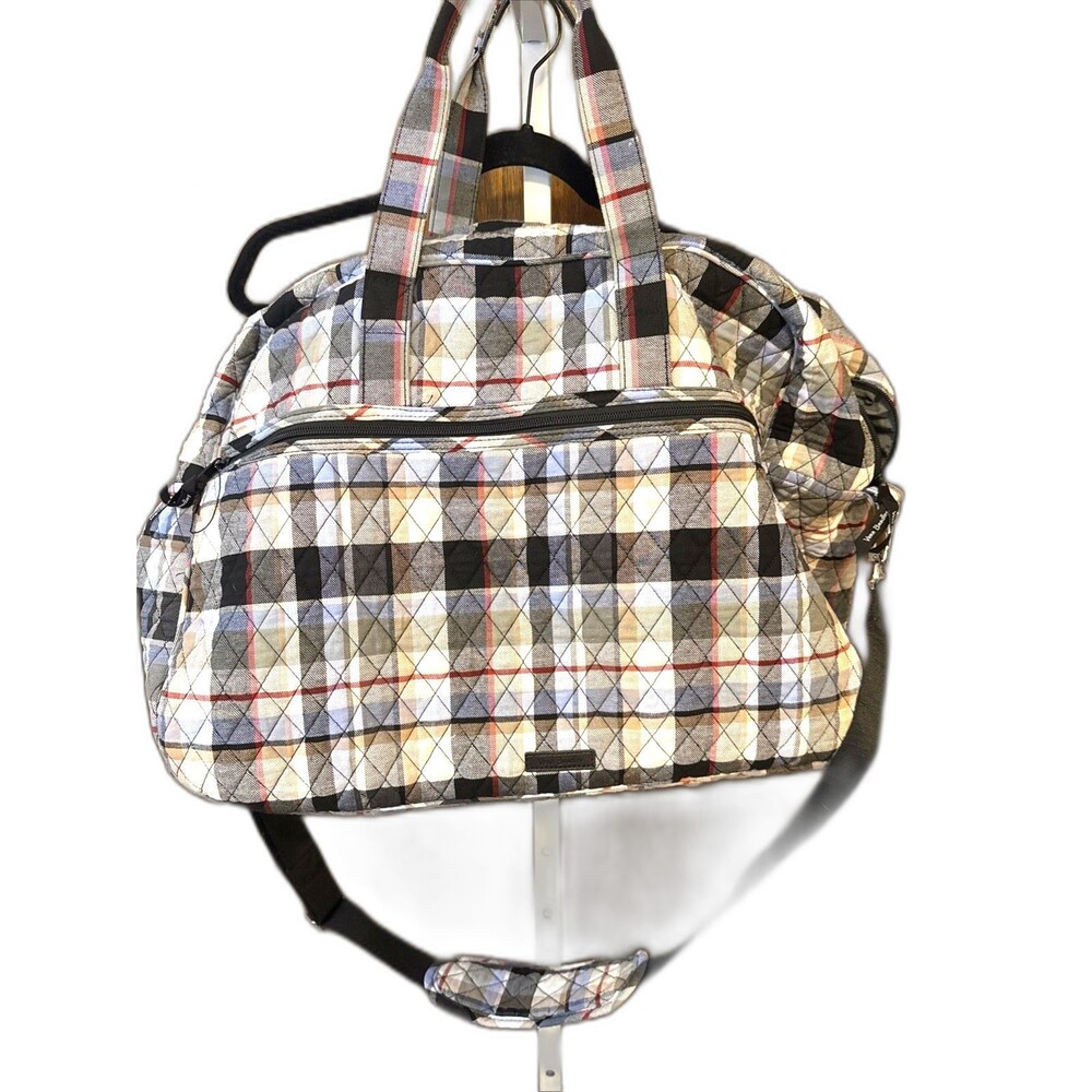 Vera Bradley Perfectly Plaid Large Traveler Weekend Duffel Bag 22x11x11
